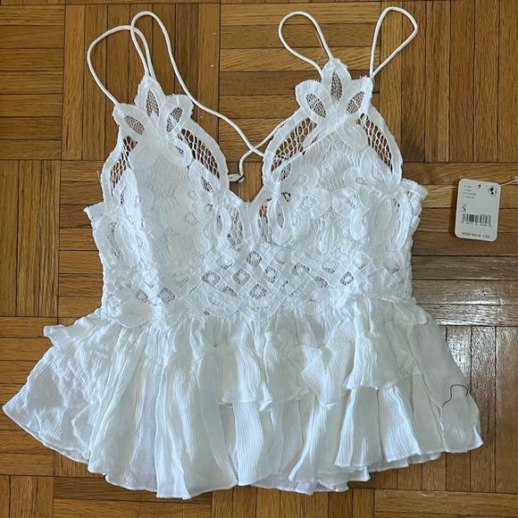 Free People Adella White Cami Size Small NWT - Picture 6 of 11